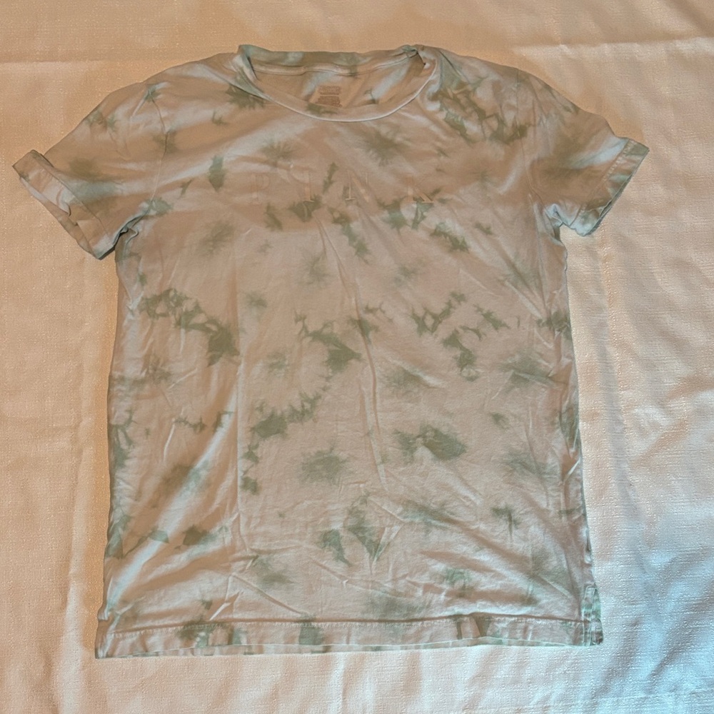 PINK Victoria's Secret Green Tie-Dye Tee